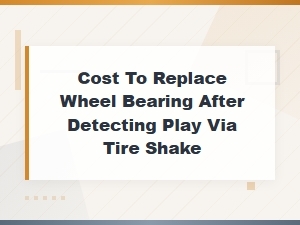Wheel Bearing Replacement Cost After Detecting Play From Tire Shake